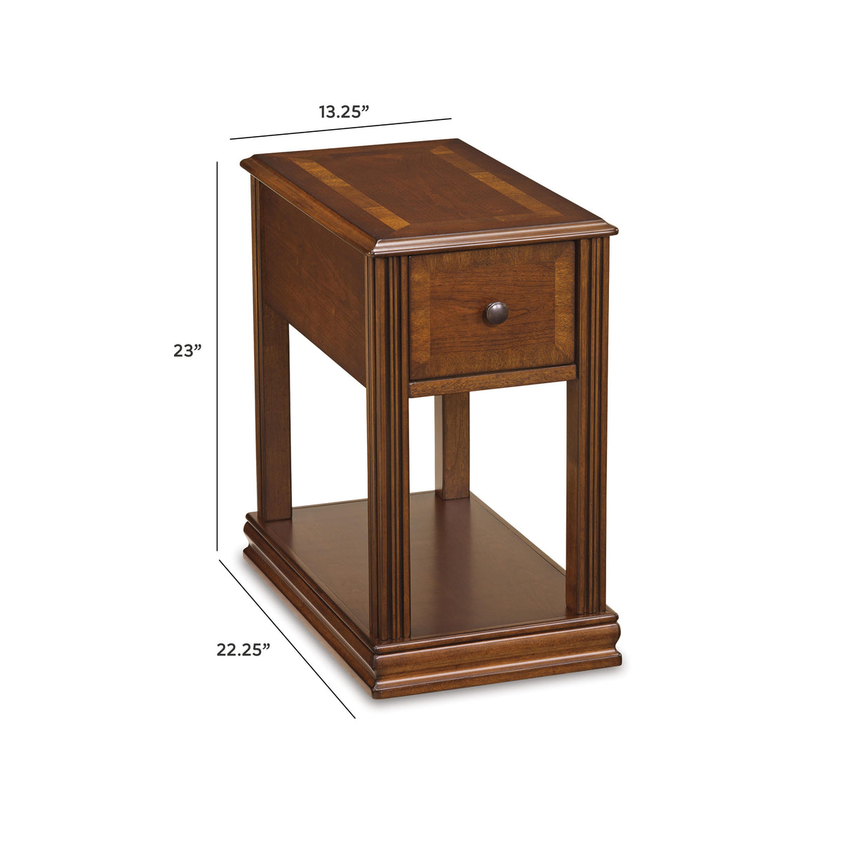 Breegin Chairside End Table - T007-527 - approximate manufacturer dimensions (supplier image 13)