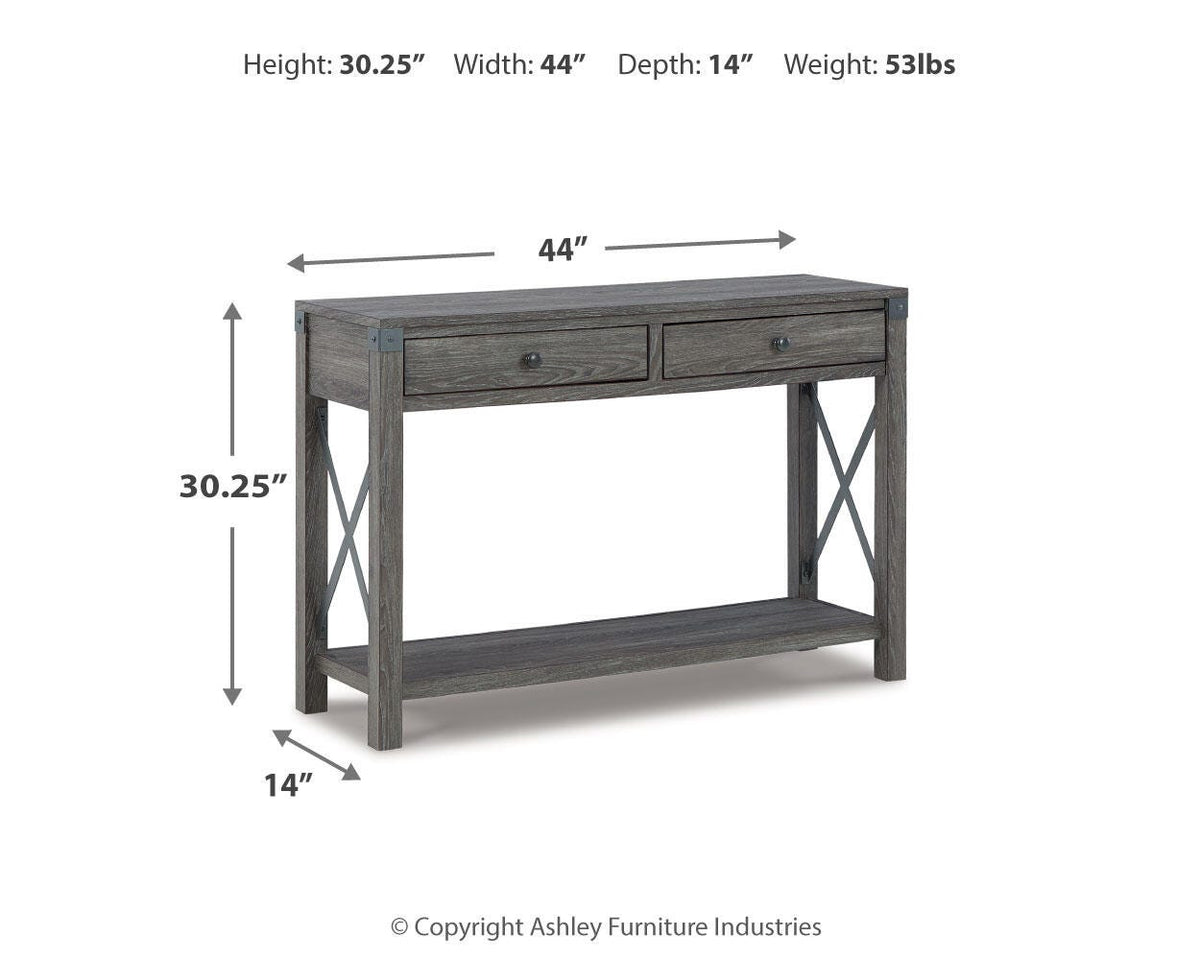 Freedan Sofa/Console Table - T175-4 - approximate manufacturer dimensions (supplier image 8)