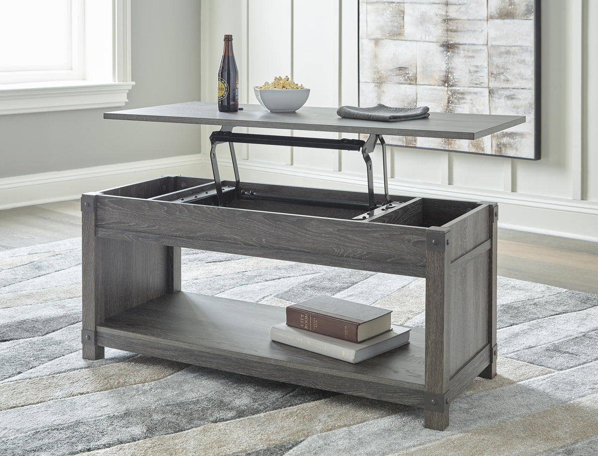 Freedan Lift-Top Coffee Table - T175-9 - product view or room setting; only coffee table included (supplier image 7)