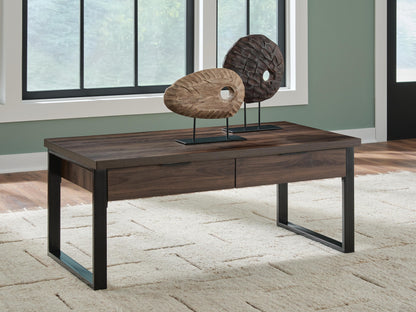 Wickman Falls Coffee Table - T318-1 - product view or room setting; only coffee table included (supplier image 2)