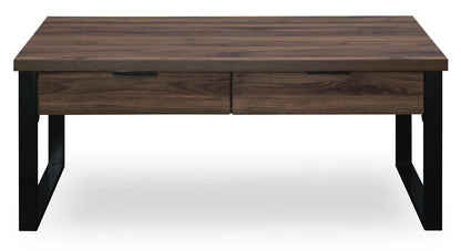 Wickman Falls Coffee Table - T318-1 - product view or room setting; only coffee table included (supplier image 3)