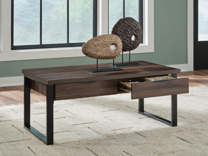Wickman Falls Coffee Table - T318-1 - product view or room setting; only coffee table included (supplier image 6)