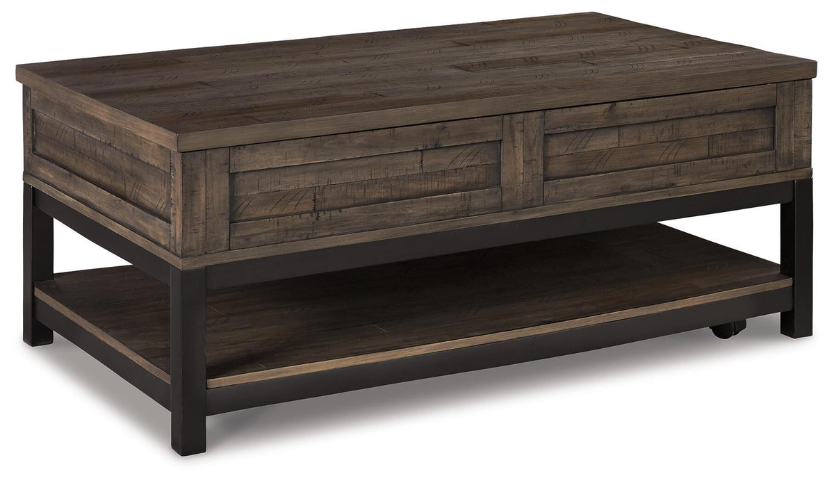 Johurst Lift-top Coffee Table and 2 End Tables - T444T1 - product view or room setting; complete kit and included component views (supplier image 14)