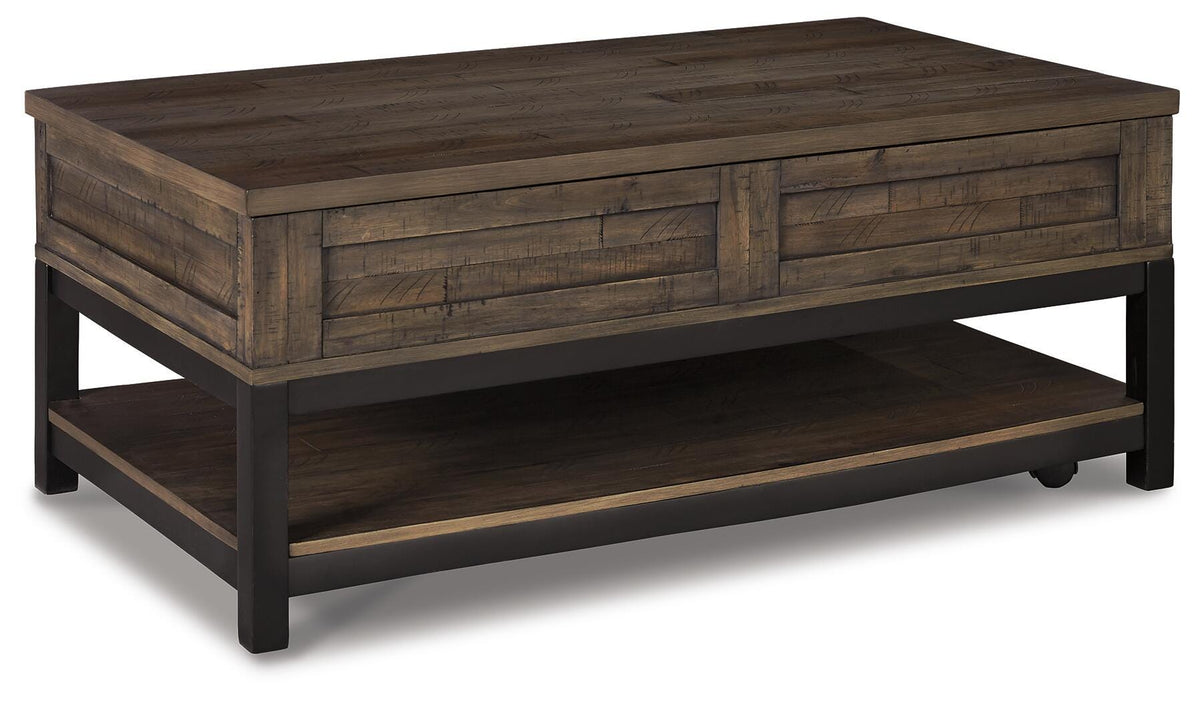 Johurst Lift-top Coffee Table and 2 End Tables - T444T1 - product view or room setting; complete kit and included component views (supplier image 2)