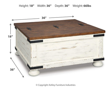 Wystfield Coffee Table Sets - T459T2, T459T1, T459T4, T459T3 - approximate manufacturer dimensions (supplier image 6)