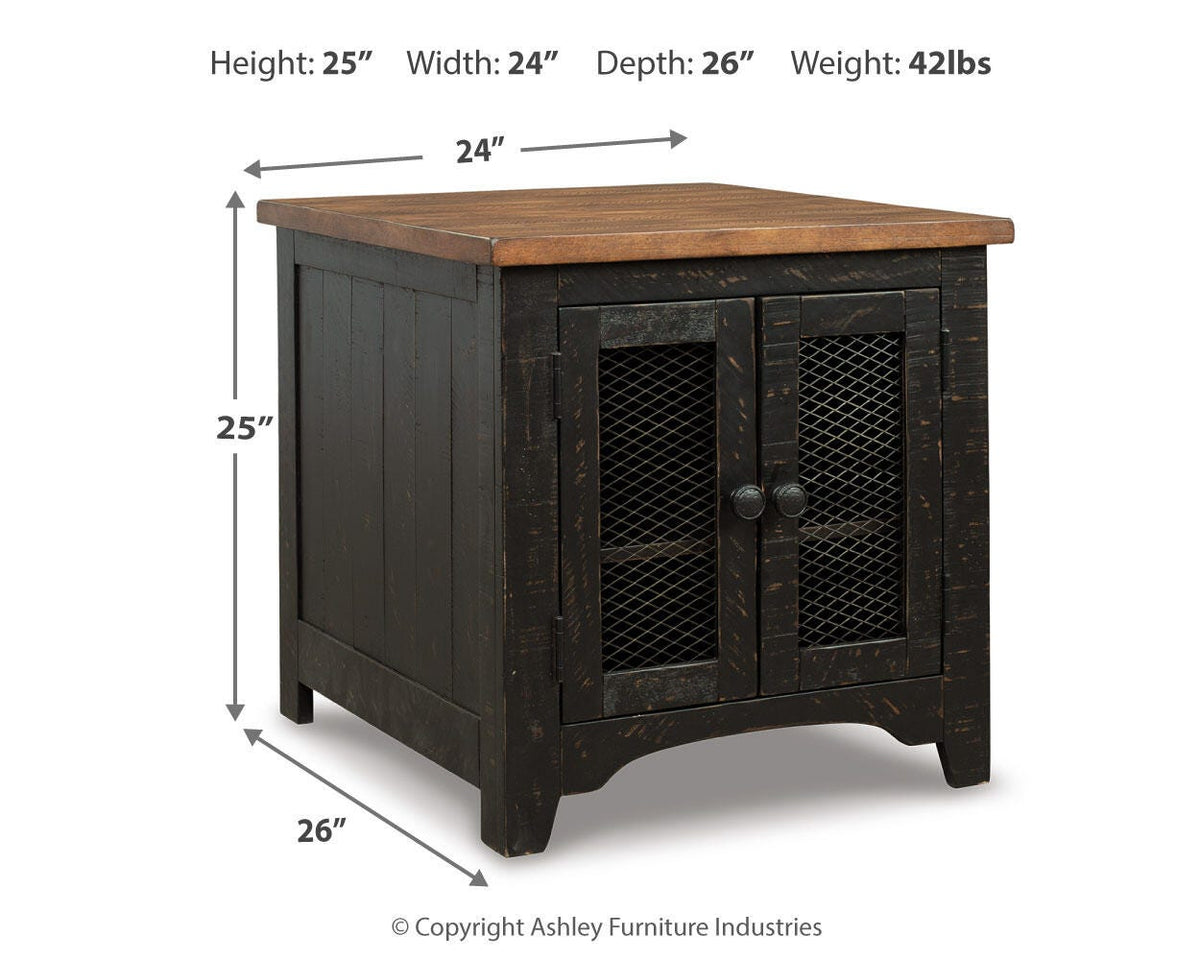 Valebeck End Table - T468-3 - approximate manufacturer dimensions (supplier image 4)