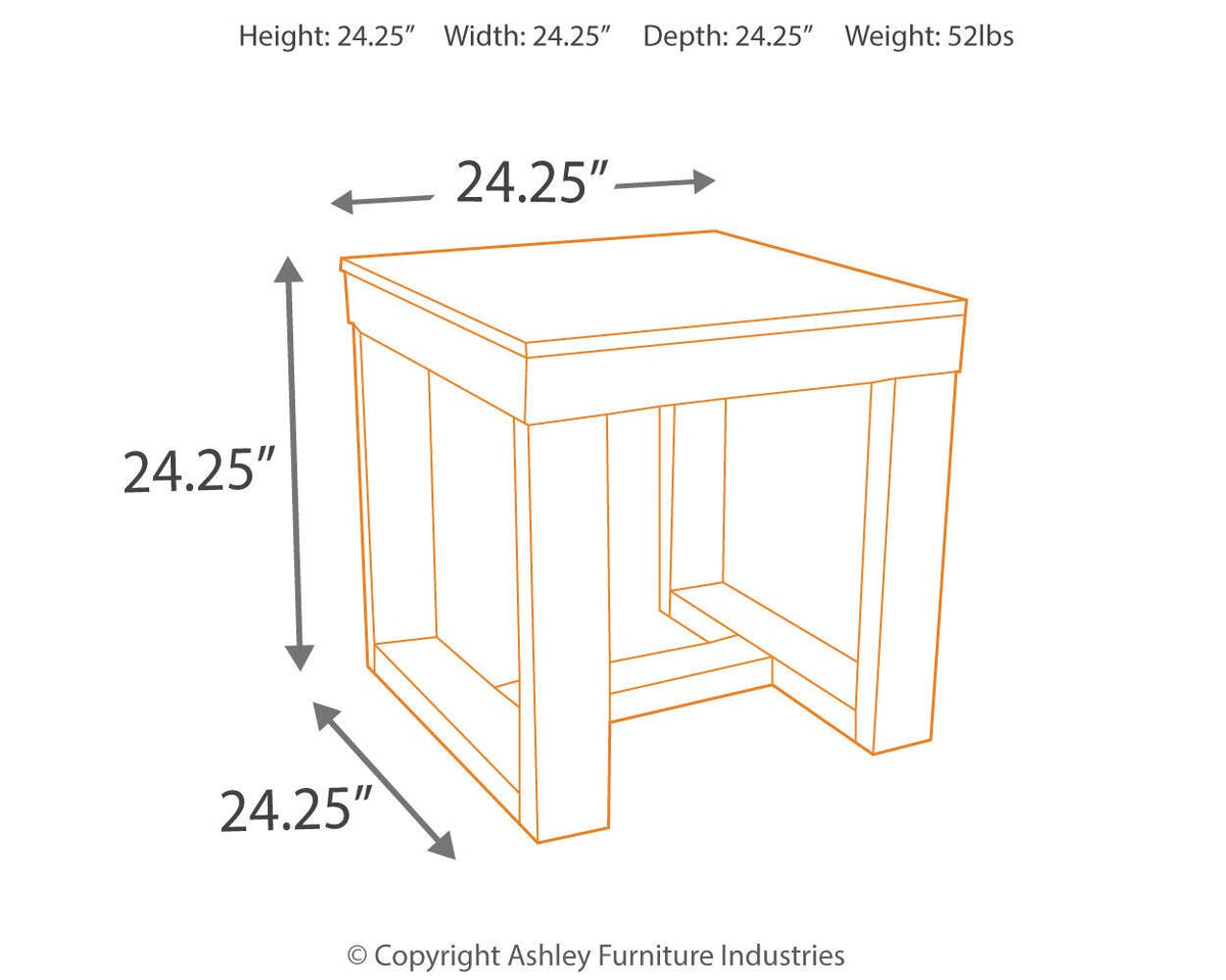 Watson End Table - T481-2 - approximate manufacturer dimensions (supplier image 9)
