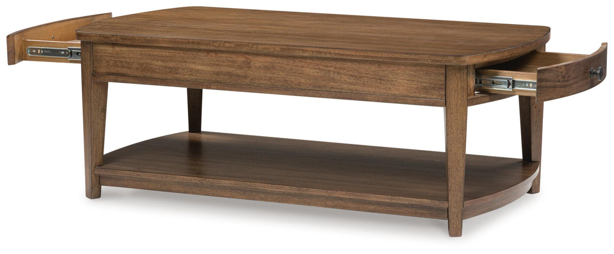 Burkbyer Coffee Table - T513-1 - product view or room setting; only coffee table included (supplier image 3)
