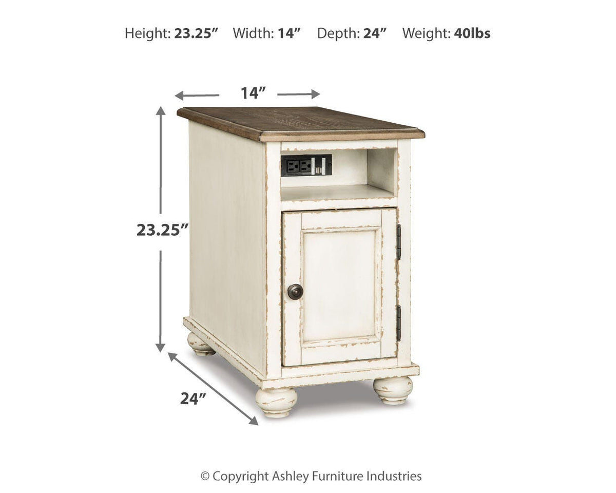 Realyn Chairside End Table - T523-7 - approximate manufacturer dimensions (supplier image 4)