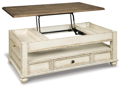 Realyn Coffee Table with Lift Top - T523-9 - product view or room setting; only coffee table included (supplier image 3)