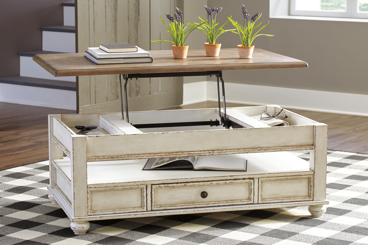 Realyn Coffee Table with Lift Top - T523-9 - product view or room setting; only coffee table included (supplier image 6)