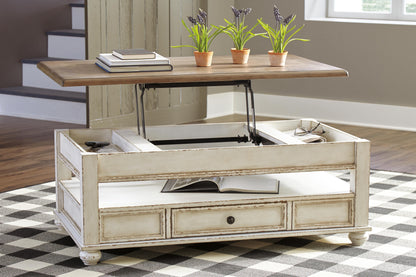 Realyn Coffee Table with Lift Top - T523-9 - product view or room setting; only coffee table included (supplier image 6)