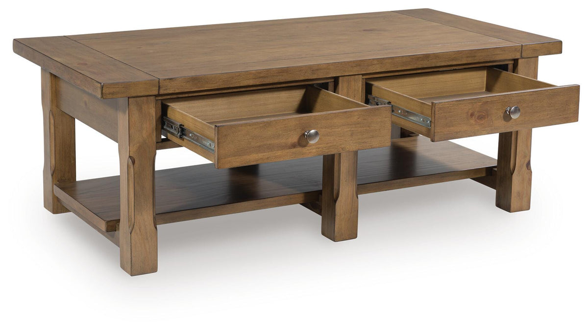 Vandenmore Coffee Table - T539-1 - product view or room setting; only coffee table included (supplier image 3)