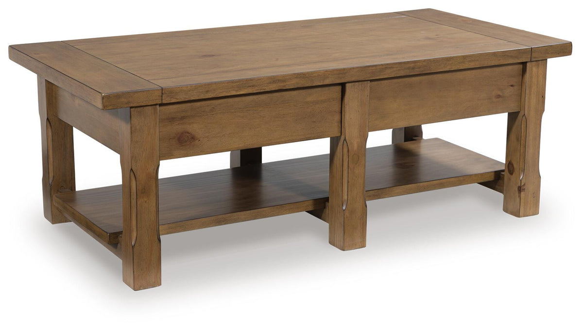 Vandenmore Coffee Table - T539-1 - product view or room setting; only coffee table included (supplier image 5)