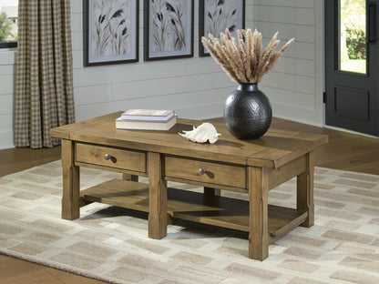 Vandenmore Coffee Table - T539-1 - product view or room setting; only coffee table included (supplier image 2)