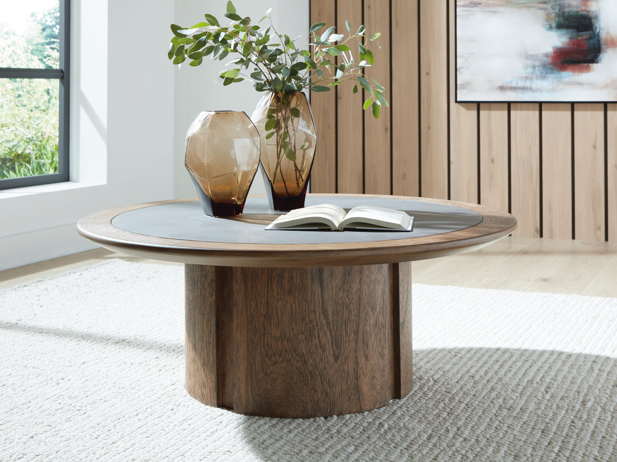 Dontayne Coffee Table - T563-8 - product view or room setting; only coffee table included (supplier image 2)