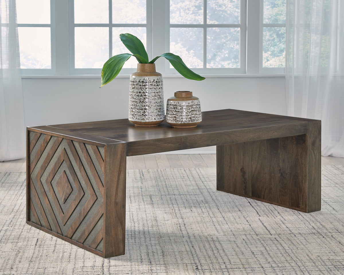 Dreggan Coffee Table - T567-1 - product view or room setting; only coffee table included (supplier image 2)