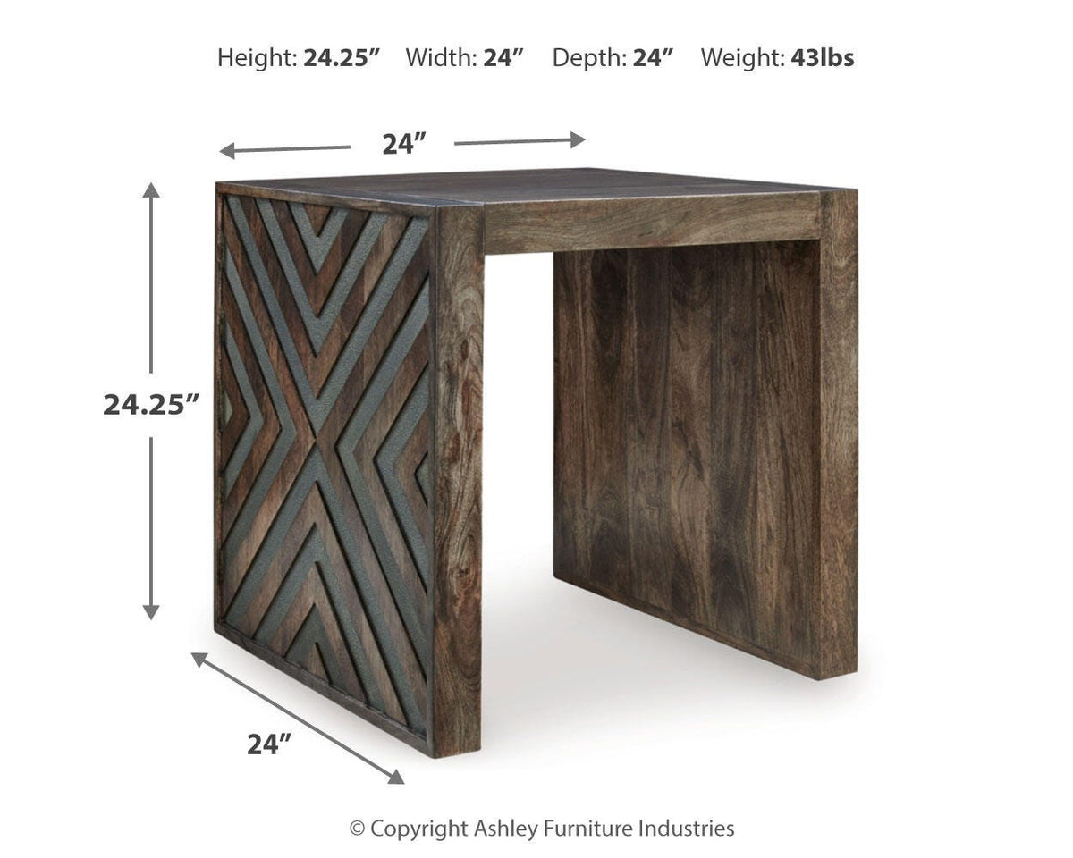 Dreggan End Table - T567-2 - approximate manufacturer dimensions (supplier image 8)