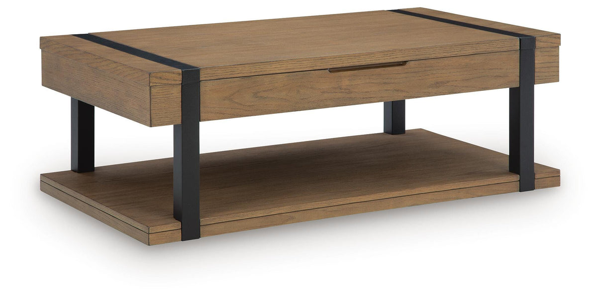 Jorannti Lift-Top Coffee Table - T631-9 - product view or room setting; only coffee table included (supplier image 1)