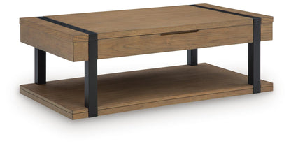 Jorannti Lift-Top Coffee Table - T631-9 - product view or room setting; only coffee table included (supplier image 1)