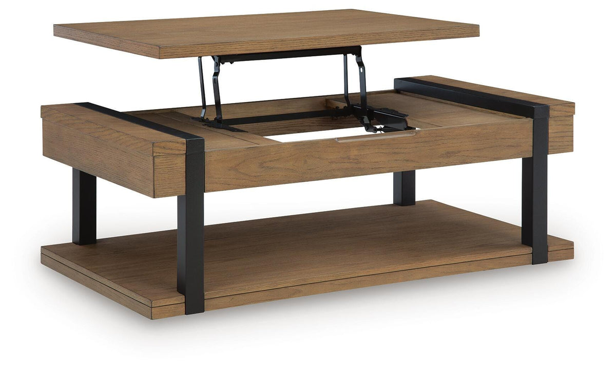 Jorannti Lift-Top Coffee Table - T631-9 - product view or room setting; only coffee table included (supplier image 3)