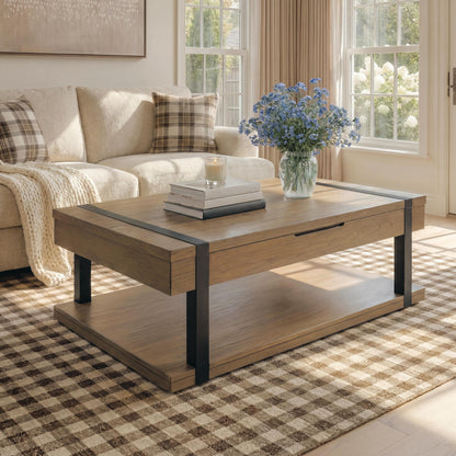Jorannti Lift-Top Coffee Table - T631-9 - product view or room setting; only coffee table included (supplier image 2)