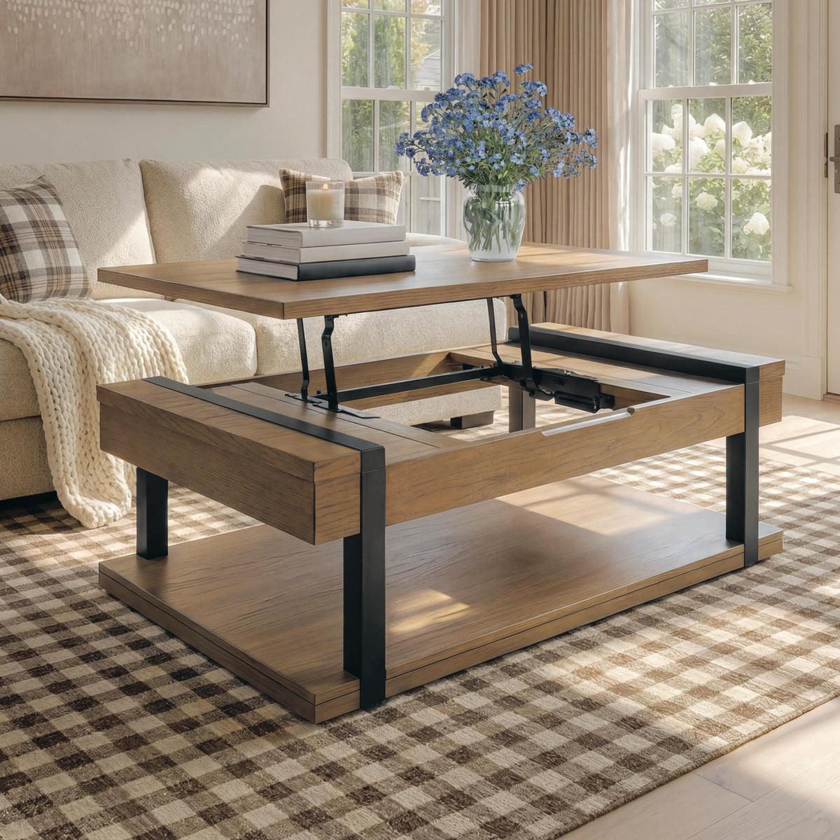 Jorannti Lift-Top Coffee Table - T631-9 - product view or room setting; only coffee table included (supplier image 6)