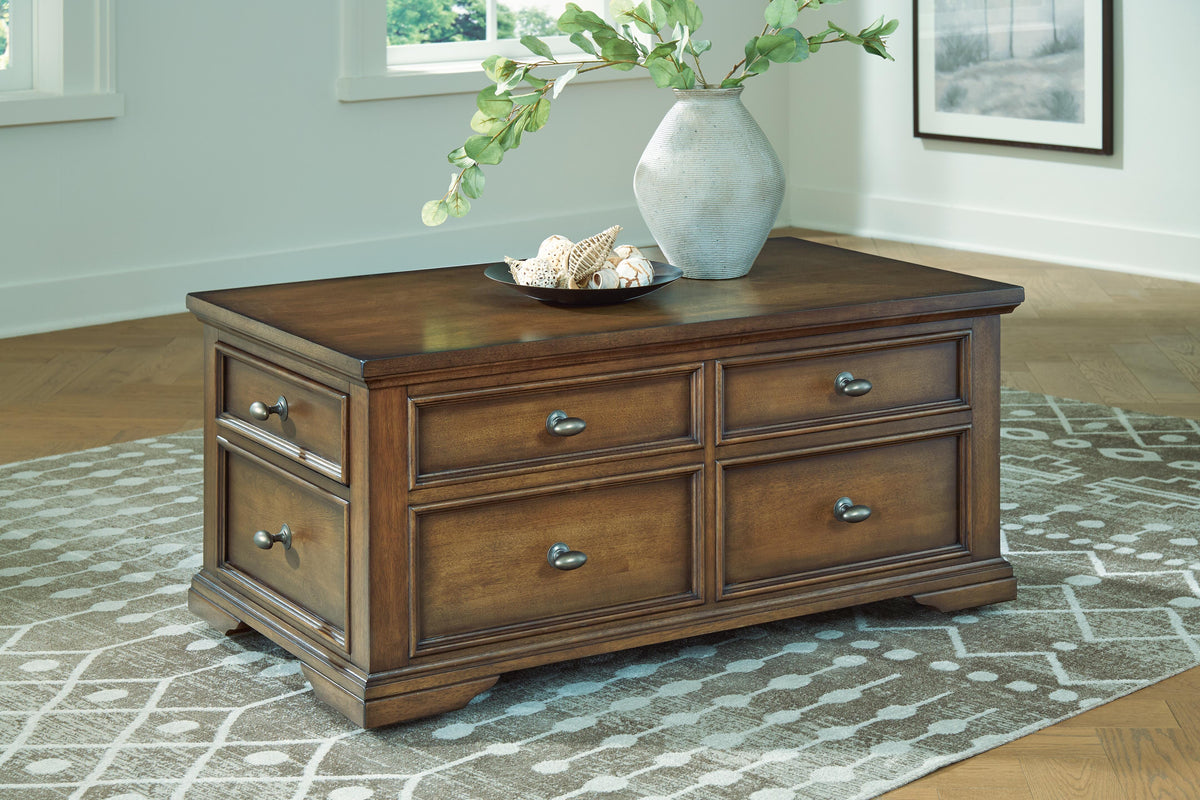 Channley Lift-Top Coffee Table - T649-20 - product view or room setting; only coffee table included (supplier image 2)