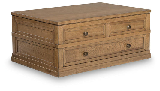 Sharlance Lift-Top Coffee Table - T655-9 - product view or room setting; only coffee table included (supplier image 1)