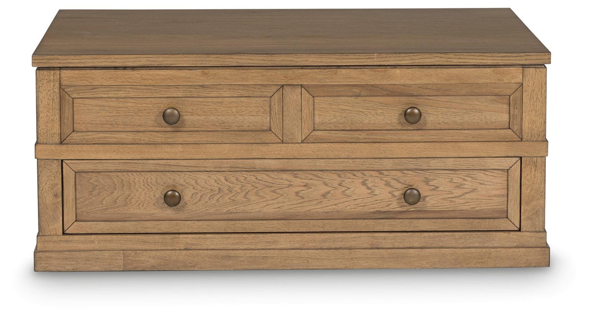 Sharlance Lift-Top Coffee Table - T655-9 - product view or room setting; only coffee table included (supplier image 4)