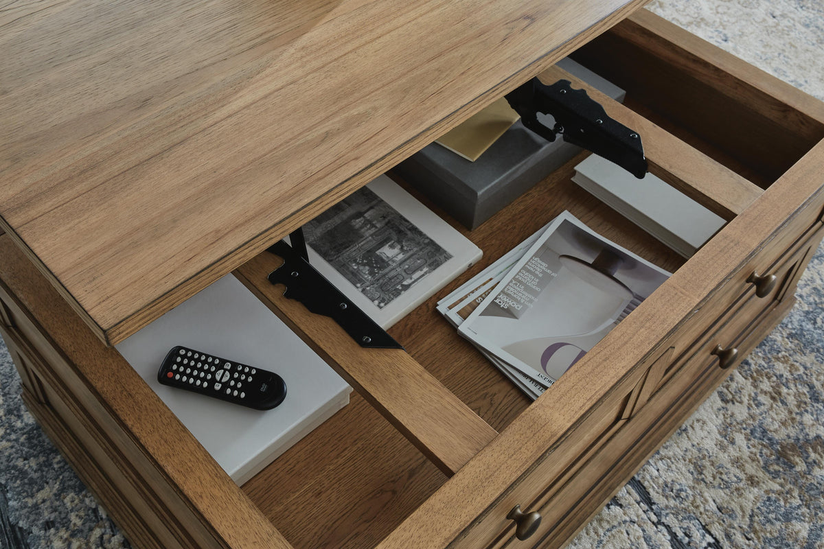Sharlance Lift-Top Coffee Table - T655-9 - finish or detail (supplier image 9)