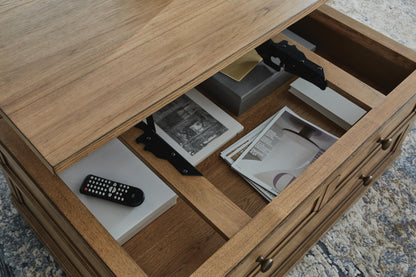 Sharlance Lift-Top Coffee Table - T655-9 - finish or detail (supplier image 9)