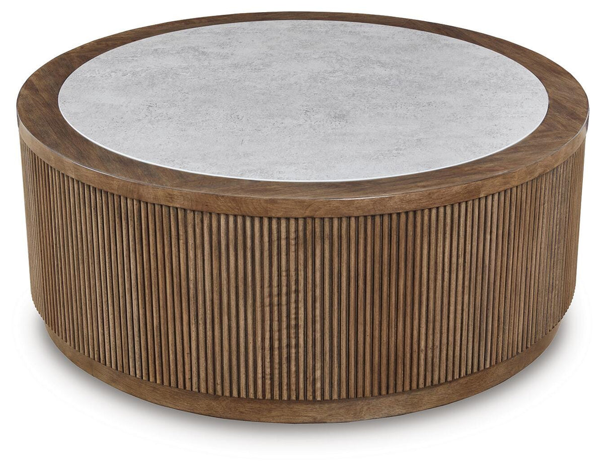 Hadonna Coffee Table - T658-8 - product view or room setting; only coffee table included (supplier image 3)