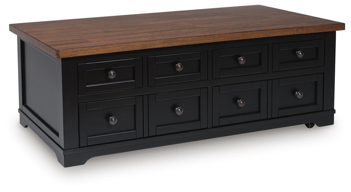 Wildenauer Lift-top Coffee Table and 2 Chairside End Tables - T664T1 - product view or room setting; complete kit and included component views (supplier image 9)