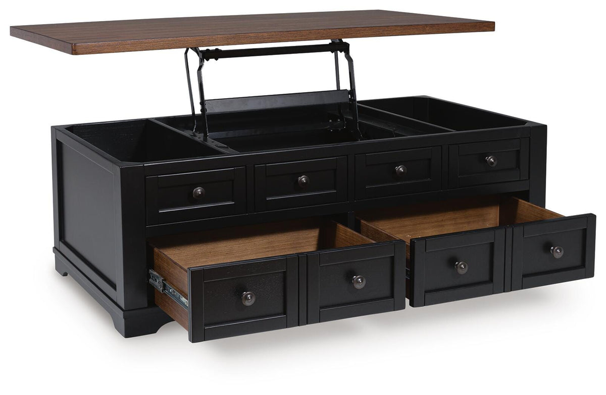 Wildenauer Lift-top Coffee Table and 2 Chairside End Tables - T664T1 - product view or room setting; complete kit and included component views (supplier image 10)