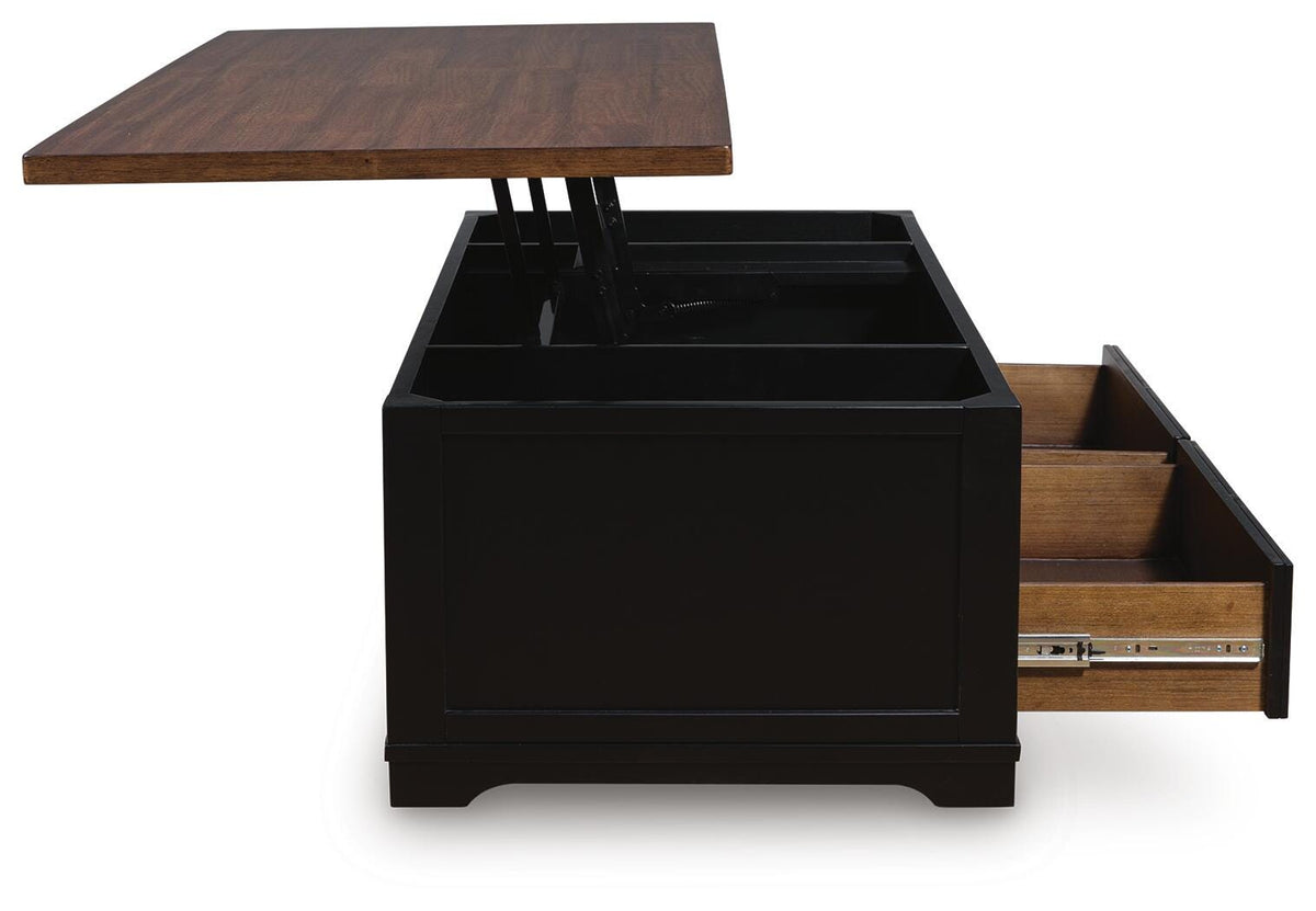Wildenauer Lift-top Coffee Table and 2 Chairside End Tables - T664T1 - product view or room setting; complete kit and included component views (supplier image 12)