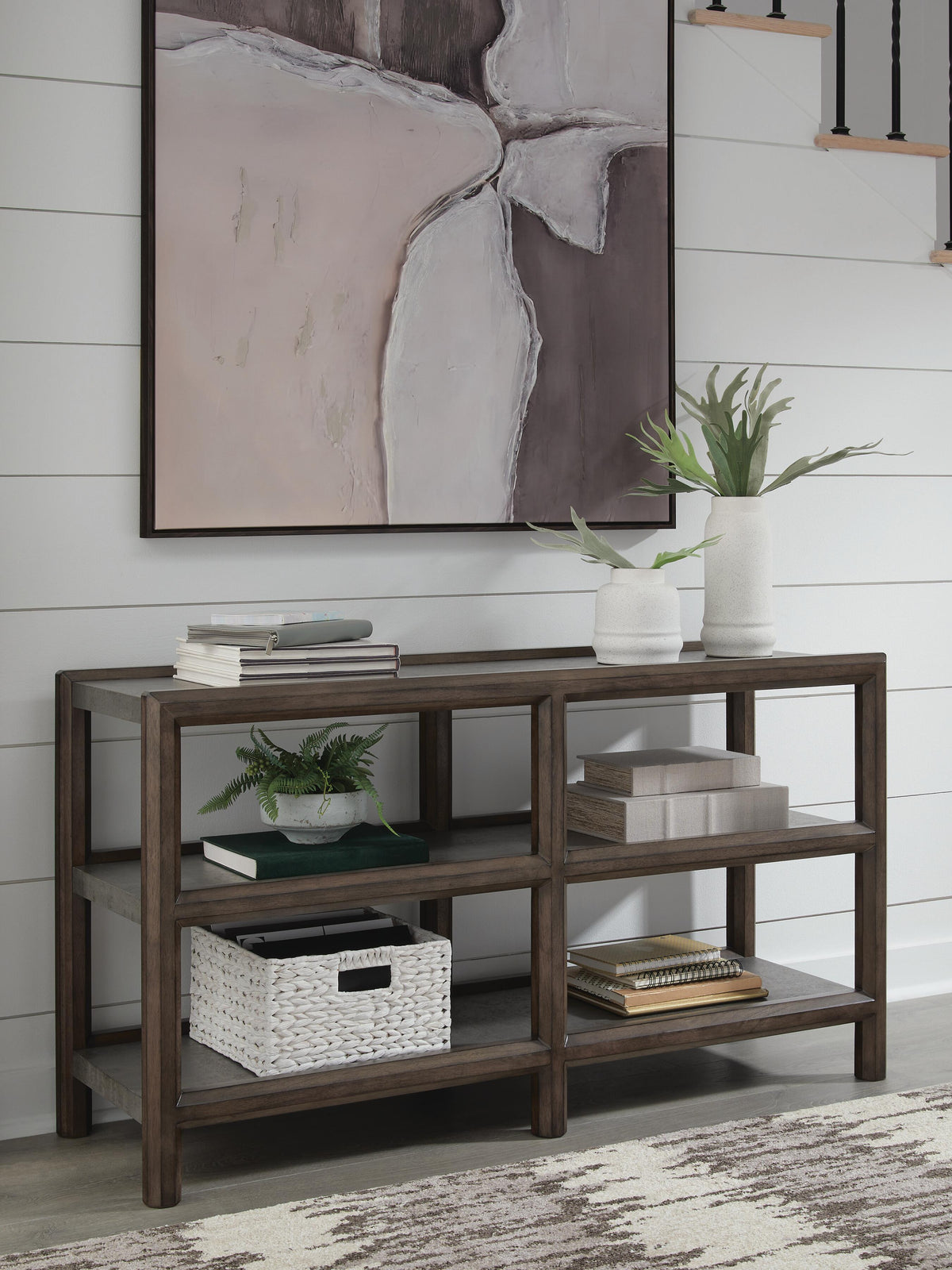 Kallenny Sofa Table - T669-4 - product view or room setting; only console table included (supplier image 2)