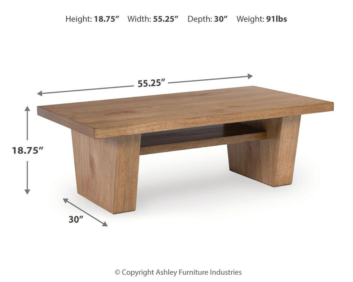 Kristiland Coffee Table - T674-1 - approximate manufacturer dimensions (supplier image 9)