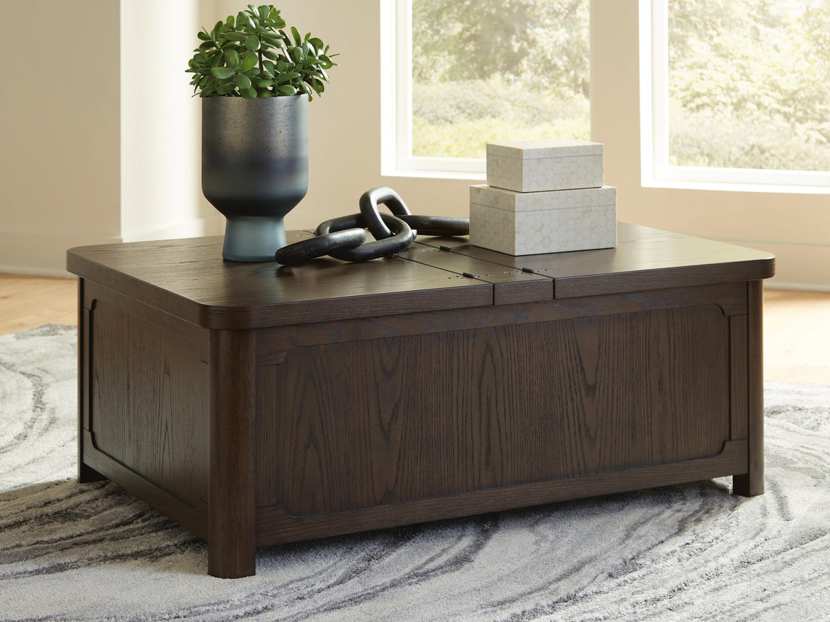 Breckington Coffee Table With Storage - T678-20 - product view or room setting; only coffee table included (supplier image 2)