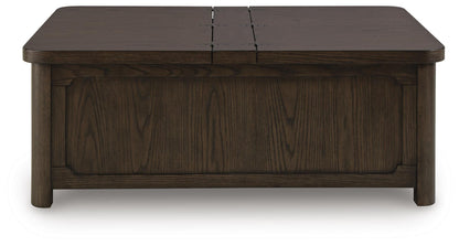 Breckington Coffee Table With Storage - T678-20 - product view or room setting; only coffee table included (supplier image 4)
