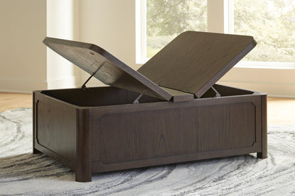 Breckington Coffee Table With Storage - T678-20 - product view or room setting; only coffee table included (supplier image 7)