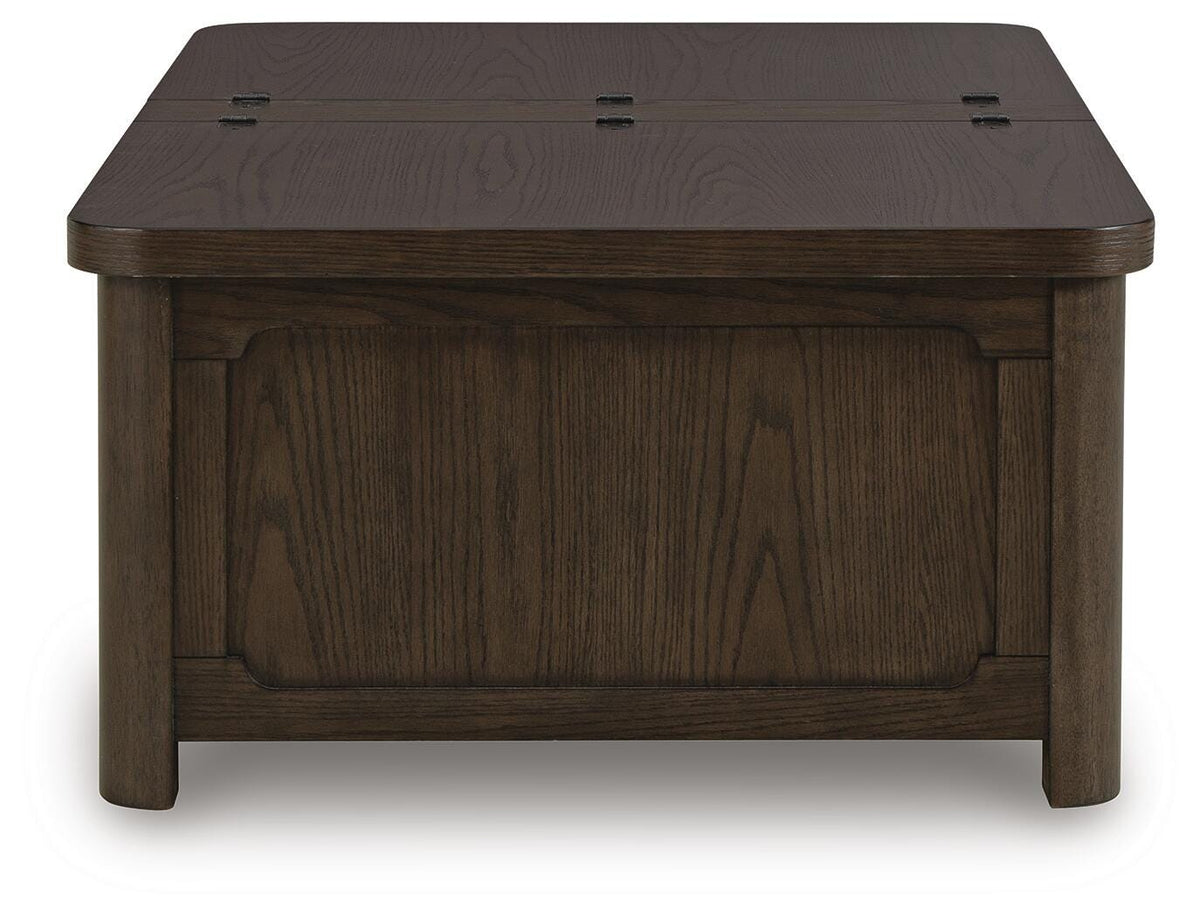 Breckington Coffee Table With Storage - T678-20 - product view or room setting; only coffee table included (supplier image 5)