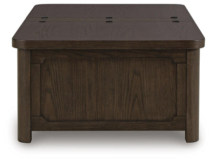 Breckington Coffee Table With Storage - T678-20 - product view or room setting; only coffee table included (supplier image 5)