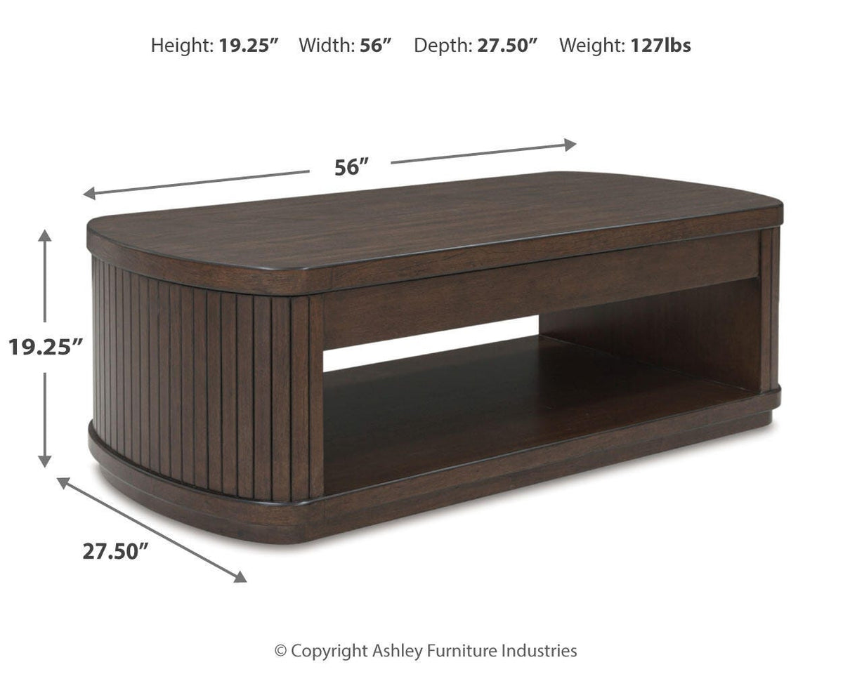 Korestone Lift-Top Coffee Table - T679-9 - approximate manufacturer dimensions (supplier image 12)