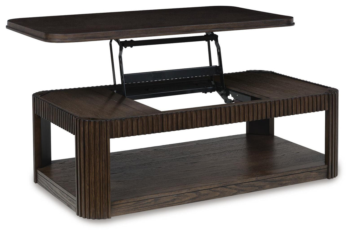 Carlibrie Lift-Top Coffee Table - T700-9 - product view or room setting; only coffee table included (supplier image 3)