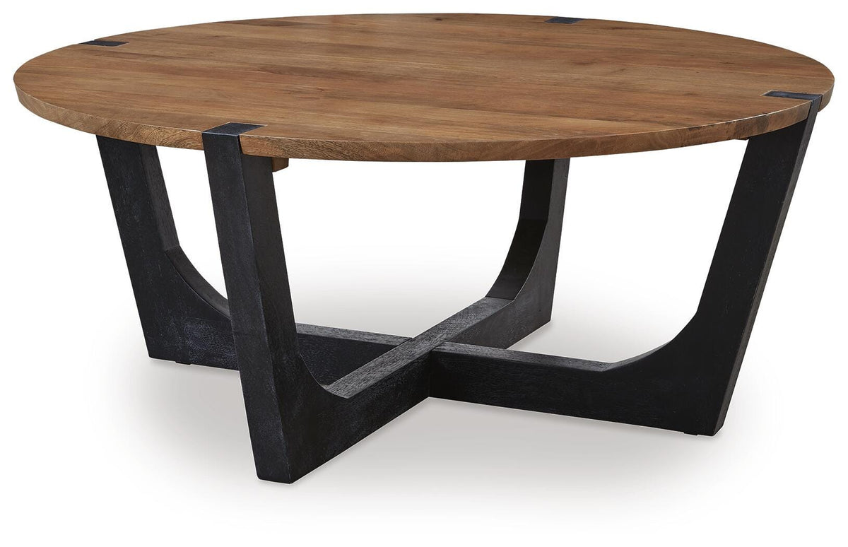 Hanneforth Coffee Table and 2 End Tables - T726T1 - product view or room setting; complete kit and included component views (supplier image 5)
