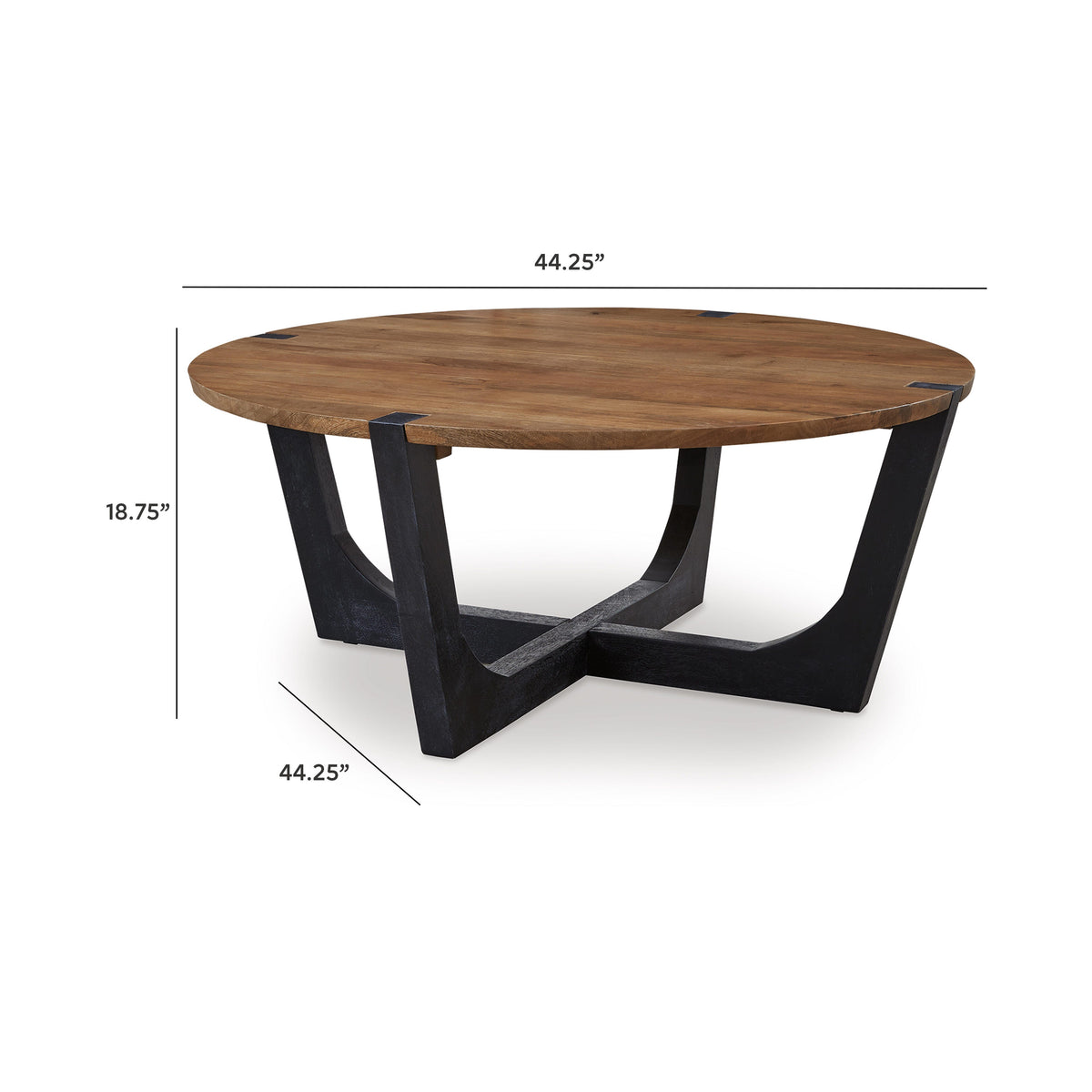 Hanneforth Coffee Table - T726-8 - approximate manufacturer dimensions (supplier image 8)