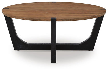 Hanneforth Coffee Table and 2 End Tables - T726T1 - product view or room setting; complete kit and included component views (supplier image 6)