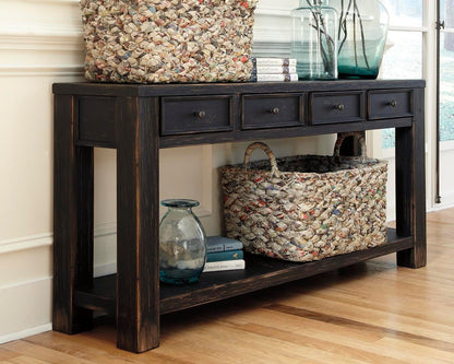 Gavelston Sofa/Console Table - T732-4 - product view or room setting; only console table included (supplier image 2)
