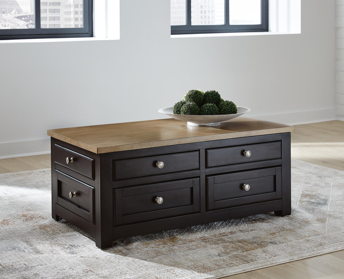 Drazmine Lift-Top Coffee Table - T734-20 - product view or room setting; only coffee table included (supplier image 2)